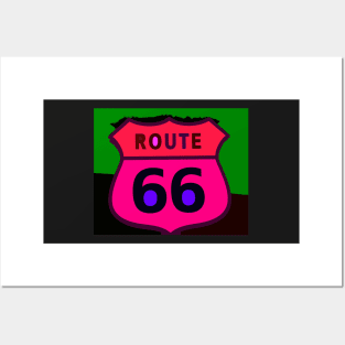 Colorful Route 66 Posters and Art